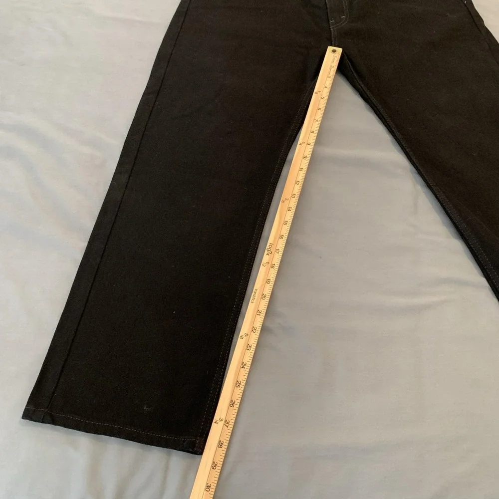 Levis 505 Jeans Mens 40x30 Black Dark Wash Regular Fit Straight Denim Pants